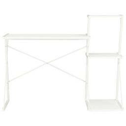 Berkfield Home Desk with Shelf White 116x50x93 cm - Size: 116 x 50 x 93 cm - thumbnail 2