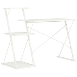 Berkfield Home Desk with Shelf White 116x50x93 cm - Size: 116 x 50 x 93 cm - thumbnail 4