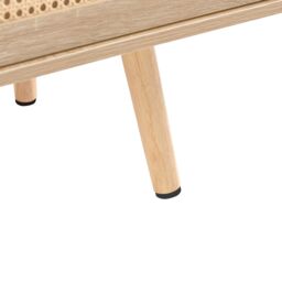 Moderna Scandi Style TV Stand, Light Wood with Rattan Doors, 140cm Wide in Brown - thumbnail 8