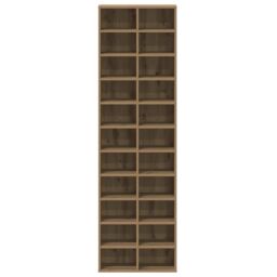 Berkfield Home Shoe Cabinet Artisan Oak 54x34x183 cm Engineered Wood in Brown - Size: 54 x 34 x 183 cm - thumbnail 5