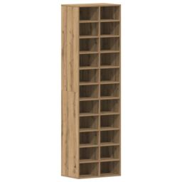 Berkfield Home Shoe Cabinet Artisan Oak 54x34x183 cm Engineered Wood in Brown - Size: 54 x 34 x 183 cm - thumbnail 2