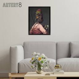 "Artery8 Jean Leon Gerome Bashi Bazouk Portrait Framed Canvas Wall Art Print - Size: W24"" x H32""" - thumbnail 3