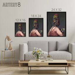 "Artery8 Jean Leon Gerome Bashi Bazouk Portrait Framed Canvas Wall Art Print - Size: W24"" x H32""" - thumbnail 4