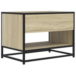 Berkfield Home TV Cabinet Sonoma Oak 61x40x46 cm Engineered Wood & Metal in Brown - Size: 61 x 40 x 46 cm - thumbnail 6
