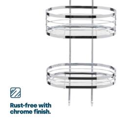 Nordara 3 Tier Oval Bathroom Shower Caddy Storage Shelf Organiser in Silver - thumbnail 4