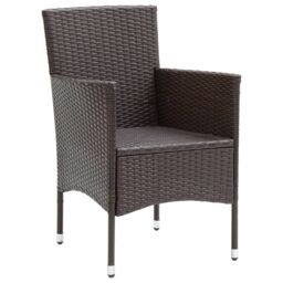 Berkfield Home Garden Dining Chairs 2 pcs Poly Rattan Brown - thumbnail 4