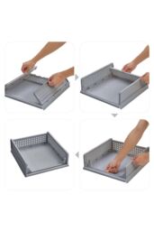 Living and Home Set of 3 Folding Wardrobe Storage Boxes Toy Organizer Kitchen Bedroom in Grey - thumbnail 5