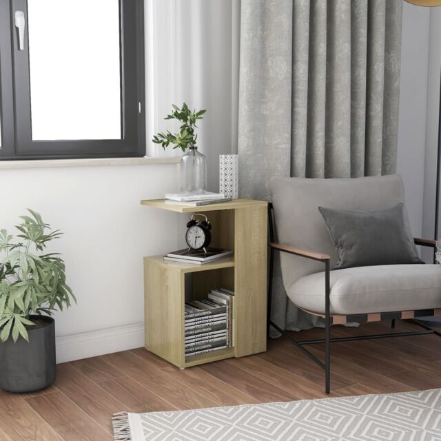 Berkfield Home Side Table Sonoma Oak 36x30x56 cm Engineered Wood in Brown - Size: 36 x 30 x 56 cm - image 1