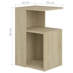 Berkfield Home Side Table Sonoma Oak 36x30x56 cm Engineered Wood in Brown - Size: 36 x 30 x 56 cm - thumbnail 6
