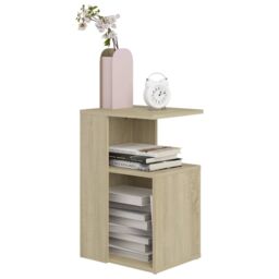 Berkfield Home Side Table Sonoma Oak 36x30x56 cm Engineered Wood in Brown - Size: 36 x 30 x 56 cm - thumbnail 3