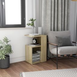 Berkfield Home Side Table Sonoma Oak 36x30x56 cm Engineered Wood in Brown - Size: 36 x 30 x 56 cm - thumbnail 1