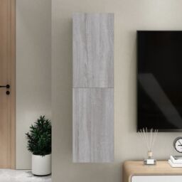 Berkfield Home Wall-mounted TV Cabinet Grey Sonoma 30.5x30x110 cm - thumbnail 1