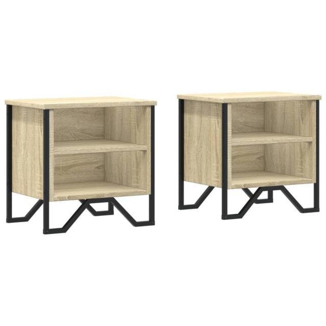 Berkfield Home Bedside Cabinet Sonoma Oak 2 pcs 40x30x40 cm Engineered Wood in Light Tan - Size: 40 x 30 x 40 cm - image 1