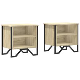Berkfield Home Bedside Cabinet Sonoma Oak 2 pcs 40x30x40 cm Engineered Wood in Light Tan - Size: 40 x 30 x 40 cm - thumbnail 1