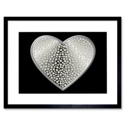 "Artery8 Diamond Heart Silver Bling Home Decor 12x16"" Framed Art Print in Black - Size: W12"" x H16""" - thumbnail 1