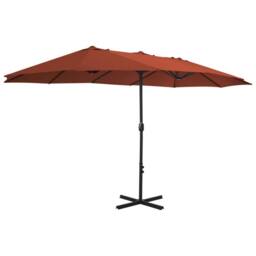 Berkfield Home Outdoor Parasol with Aluminium Pole 460x270 cm Terracotta - thumbnail 3