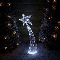 Samuel Alexander 1.2m Light up Soft Acrylic 2D Shooting Christmas Star with 200 LEDs in White & Warm White in Black - thumbnail 2