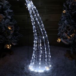 Samuel Alexander 1.2m Light up Soft Acrylic 2D Shooting Christmas Star with 200 LEDs in White & Warm White in Black - thumbnail 5