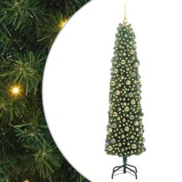 Berkfield Home Artificial Christmas Tree with 300 LEDs with Stand Green 210 cm - thumbnail 2