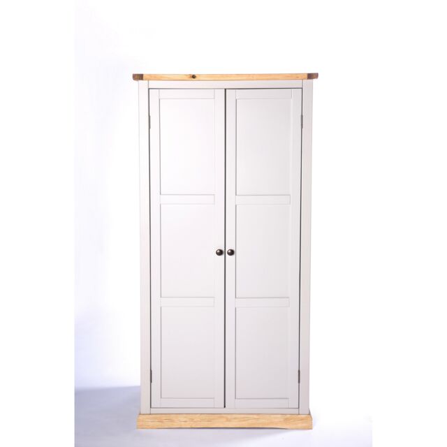 Cabinet Bits Bomporto 2 Door Wardrobe Brass Knob in Light Grey - image 1
