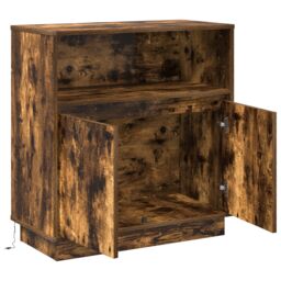 Berkfield Home Sideboard with LED Smoked Oak 71x34, 5x75 cm Engineered Wood in Brown - thumbnail 6