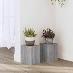 Berkfield Home Plant Stands 2 pcs Grey Sonoma 15x15x20 cm Engineered Wood - Size: 15 x 15 x 20 cm - thumbnail 2