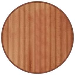 Berkfield Home Rug Round Brown100 cm Bamboo in Brown - Size: Medium - thumbnail 3