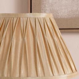 Ruma Champagne Poly Silk Pinch Pleat Lampshade For Table Lamps & Floor Lamps in Gold - thumbnail 2