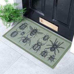 Artsy Mats Green Insect Pattern Indoor & Outdoor Doormat - 70x40cm - Size: 40 cm x 70 cm - thumbnail 1