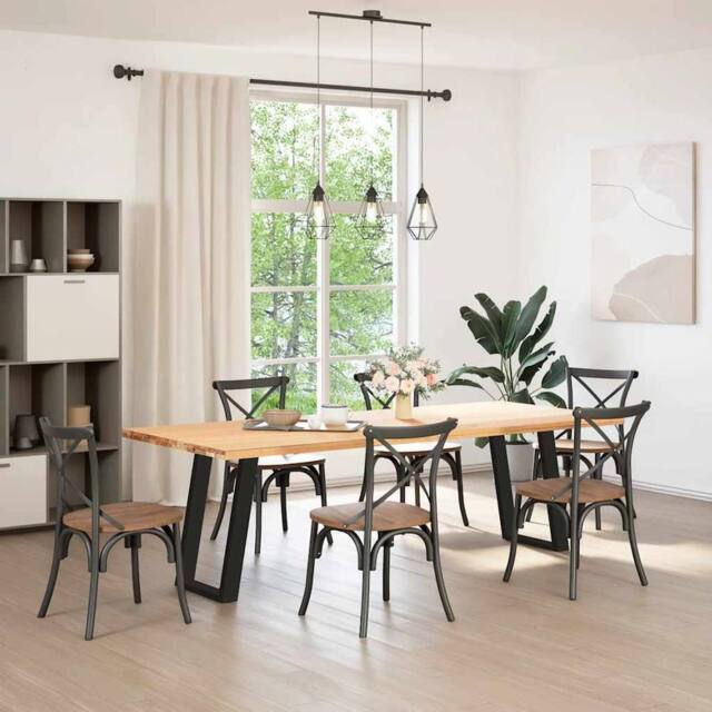 Berkfield Home Modern vidXL Dining Table Legs U-Shaped 2 pcs Black 50x(72-73) cm - image 1