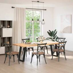 Berkfield Home Modern vidXL Dining Table Legs U-Shaped 2 pcs Black 50x(72-73) cm - thumbnail 1