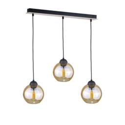 Netlighting Ambre Bar Pendant Ceiling Light Wood 60cm 3x E27 in Brown