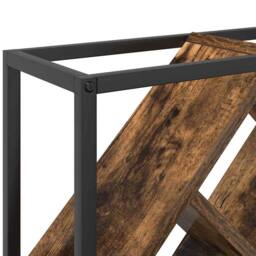 Berkfield Home Beautiful Wine Rack Smoked Oak 51x18x52, 5 cm Engineered Wood in Brown - thumbnail 8