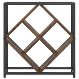 Berkfield Home Beautiful Wine Rack Smoked Oak 51x18x52, 5 cm Engineered Wood in Brown - thumbnail 6