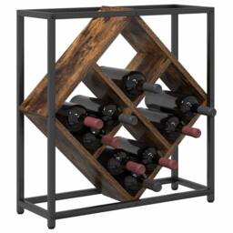 Berkfield Home Beautiful Wine Rack Smoked Oak 51x18x52, 5 cm Engineered Wood in Brown