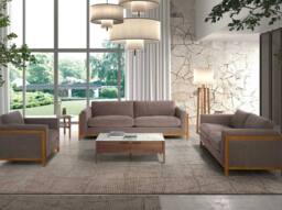 Angel Cerda Round Coffee Table - White Porcelain Marble Top in Brown - thumbnail 4