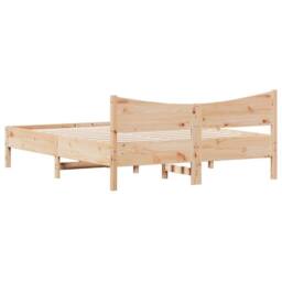 Berkfield Home Bed Frame without Mattress 150x200 cm King Size Solid Wood Pine in Natural - thumbnail 6