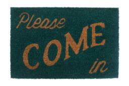 Orsina Please Come In Doormat in Green - Size: 100 cm diameter - thumbnail 1