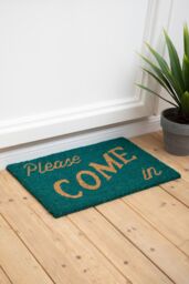 Orsina Please Come In Doormat in Green - Size: 100 cm diameter - thumbnail 2