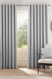 Helena Springfield 'Eden' Woven Lined Curtains in Silver - Size: 167 cm width x 183 cm drop