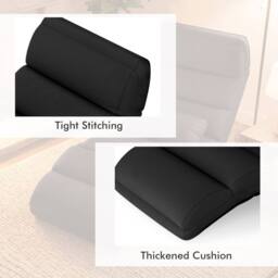 Gymax Upholstered Floor Chaise Lounge 5-Position Foldable Gaming Seat in Black - thumbnail 8