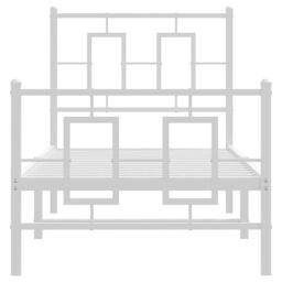 Berkfield Home Metal Bed Frame without Mattress with Footboard White 80x200cm - Size: 80x200 cm - thumbnail 5