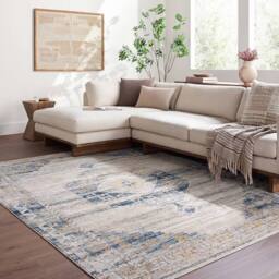 Livabliss Fifth Avenue-Vintage Grey Brown Green Traditional Fringe Living Rug - Size: 200 cm x 275 cm