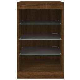 Berkfield Home Sideboard with LED Lights Brown Oak 41x37x67 cm - Size: 41 x 37 x 67 cm - thumbnail 6