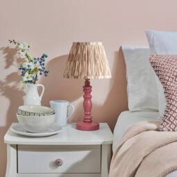 Netlighting Bibury Pink Table Lamp Fabric Ikat Shade 20cm B22 - thumbnail 3