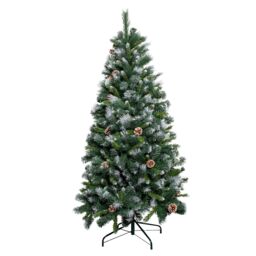 Samuel Alexander 7ft (2.1m) Frosted Glacier Pine Snow Tipped Christmas Tree with Pinecones & 956 Tips in Green - thumbnail 6