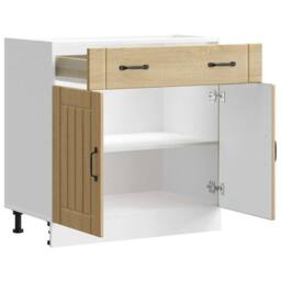 Berkfield Home Kitchen Base Cabinet Lucca Sonoma Oak Engineered Wood in Light Tan - thumbnail 4