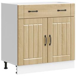 Berkfield Home Kitchen Base Cabinet Lucca Sonoma Oak Engineered Wood in Light Tan - thumbnail 2