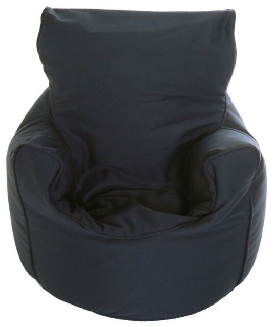 Bean Lazy Cotton Twill Navy Blue Bean Bag Arm Chair Toddler Size in Dark Blue - Size: Small - image 1