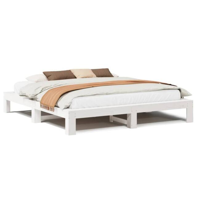 Berkfield Home Bed Frame without Mattress White 180x200 cm Super King Solid Wood Pine - image 1